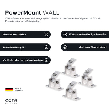 PowerMount Wand/Fassade Montagesystem