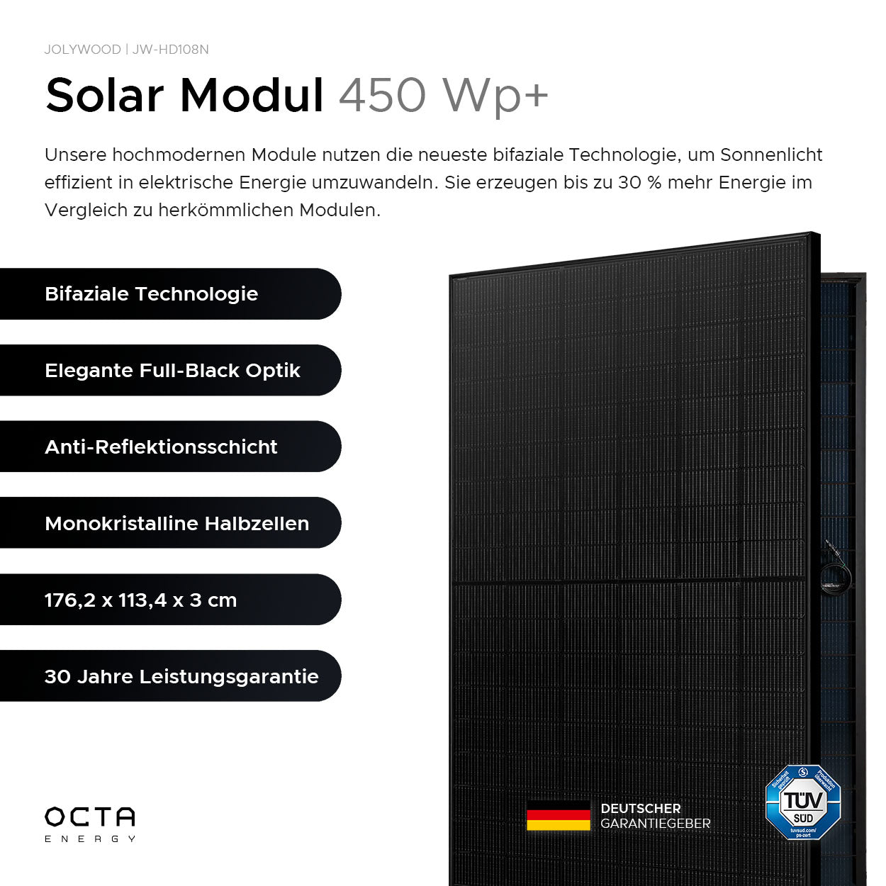 Solarmodul - Jolywood (450 Wp) | FB / Bifazial