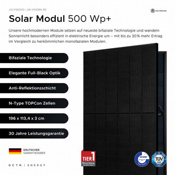 Solarmodul - Jolywood (500 Wp) | FB / Bifazial