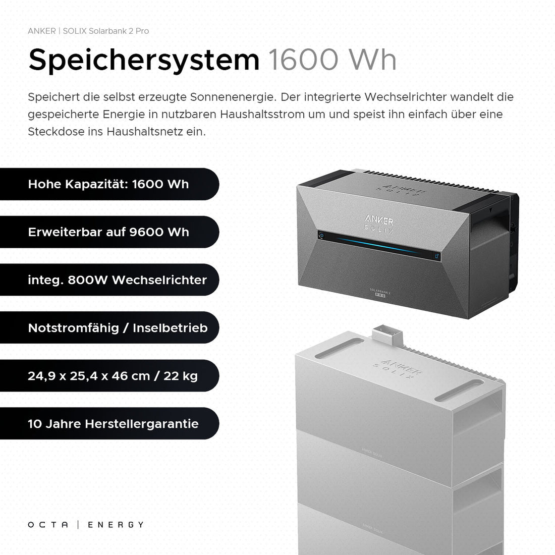 Octa SolarPack 2P | 900 Wp / 1,6 kWh